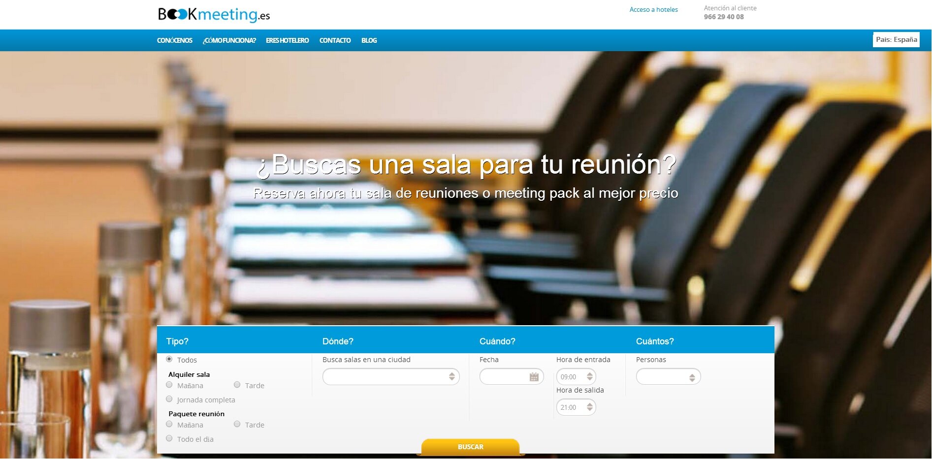 Bookmeeting - Plataforma Alquiler Salas de Reunion Hoteles